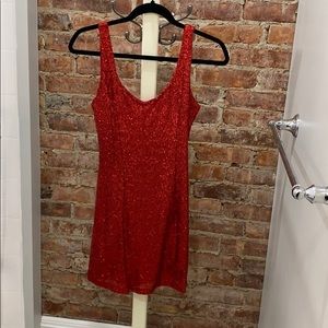 Red Sequin Mini Dress